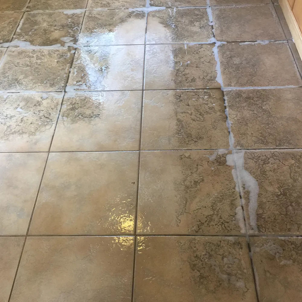 Tile and grout before and after cleaning Tile and grout before and after cleaning