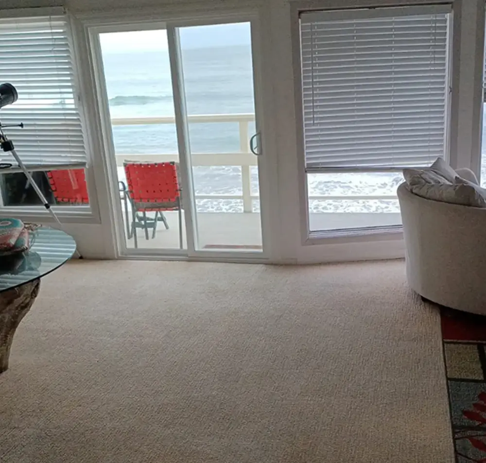 Freshly cleaned carpet in an ocean-view home Freshly cleaned carpet in an ocean-view home