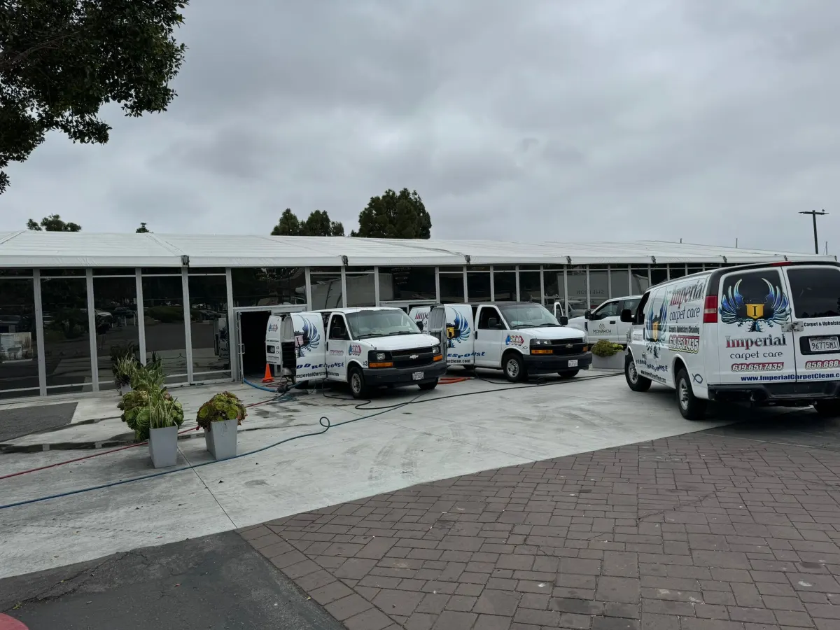 Several Imperial vans on a large commercial job Several Imperial vans on a large commercial job